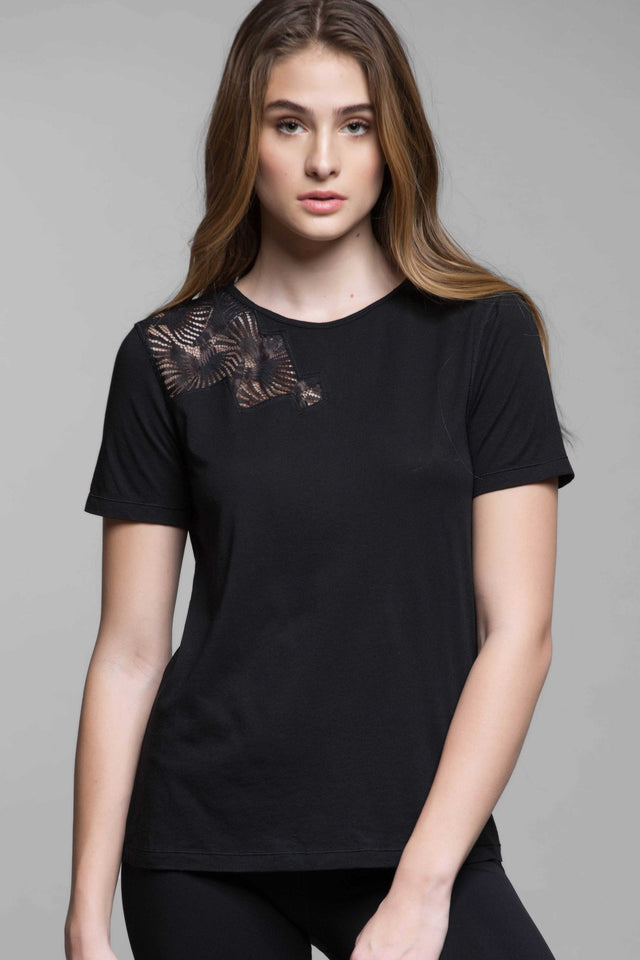 Lilla Lace Open Back Tee