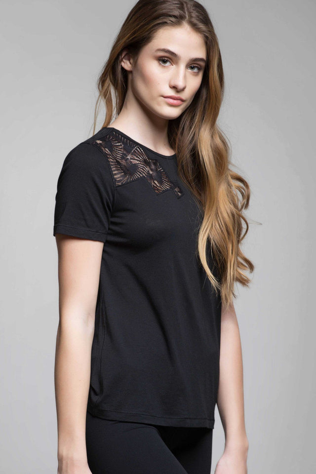 Lilla Lace Open Back Tee