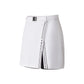 Chic Side Split Tennis Skirt for women in a crisp white color. Features a high waistband, side splits for enhanced movement, and built-in shorts for comfort and coverage, perfect for tennis and active wear.