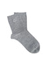 Close-up of a pair of plain grey cotton socks