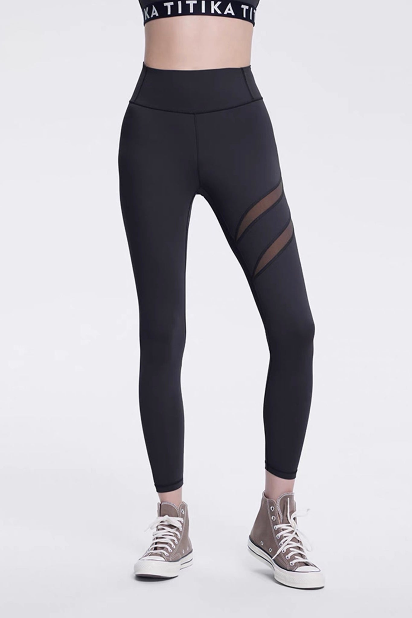Heart Mesh Cut-Out Leggings Light