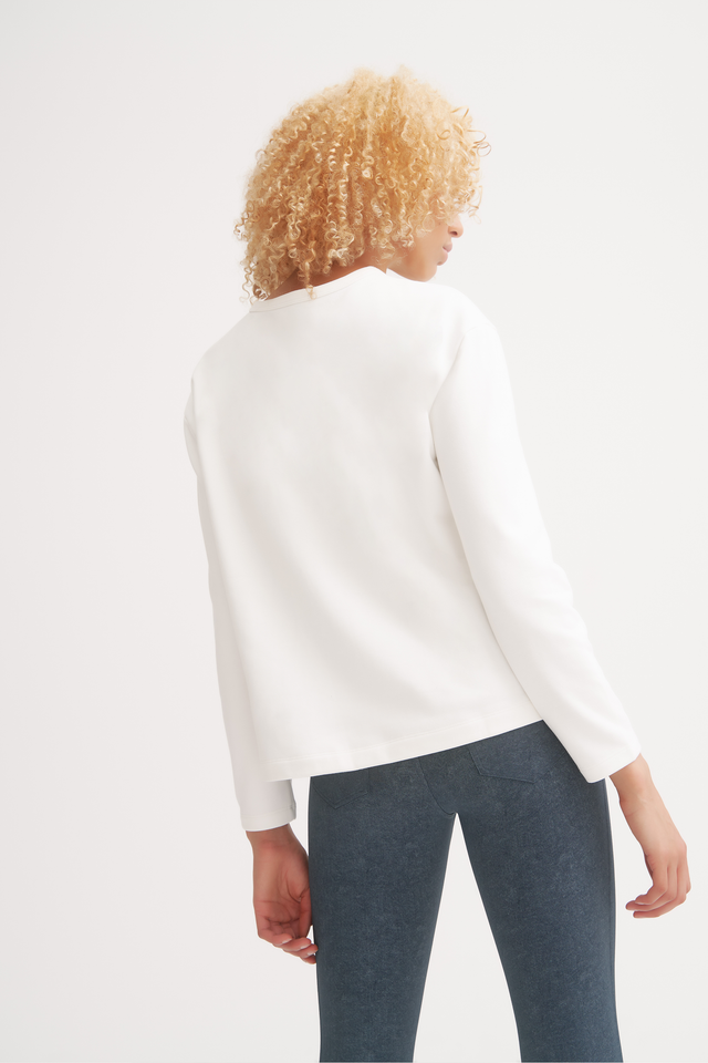 Essential Ivory Pocketed Sweater