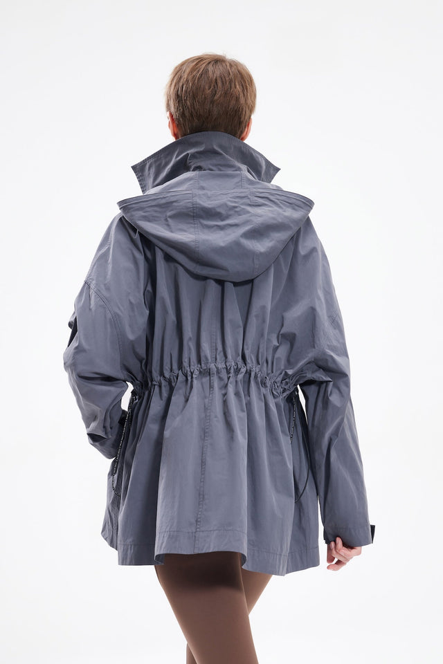 Oversized Waterproof Hooded Windbreaker Coat