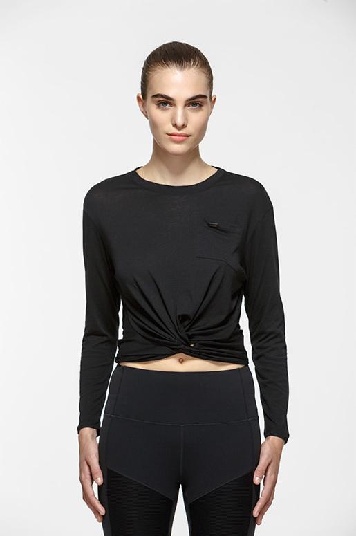 Twist Crop Long Sleeve Tee