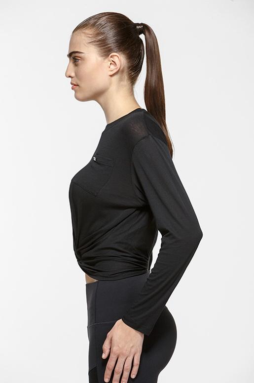 Twist Crop Long Sleeve Tee