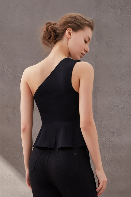 Peplum One Shoulder Top
