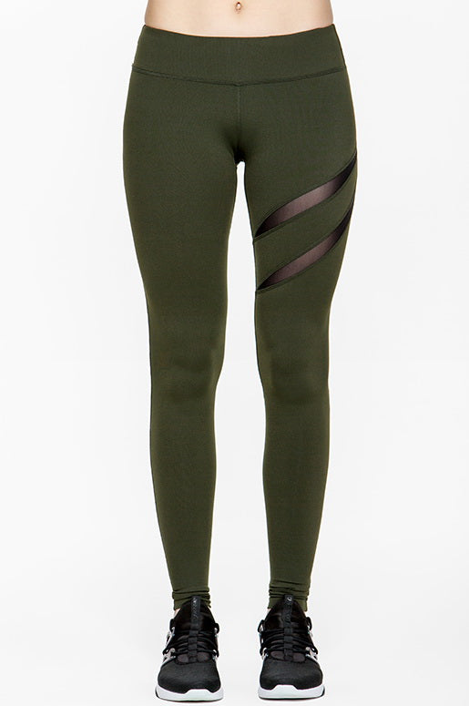 Ardene Slinky Jersey Leggings in Dark Green, Size